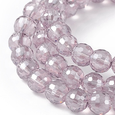 Transparent Electroplate Glass Beads Strands EGLA-F151-PL01-1