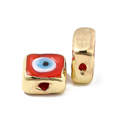 Brass Enamel Beads KK-F842-02D-1
