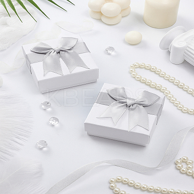 2Pcs Square Cardboard Paper Jewelry Set Storage Boxes CON-LP0001-91-1