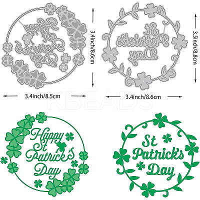 2Pcs 2 Styles Saint Patrick's Day Carbon Steel Cutting Dies Stencils DIY-WH0309-725-1