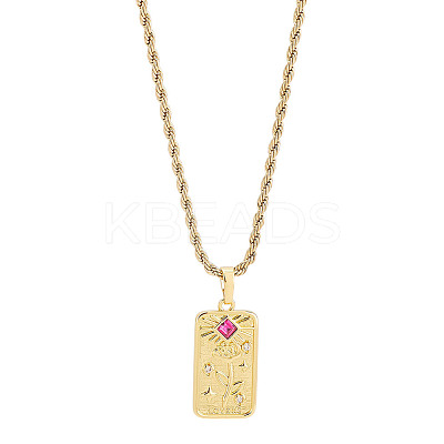 1Pc Brass with Cubic Zirconia Pendants Necklaces NJEW-LP0001-46D-G-1