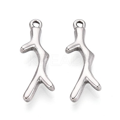 304 Stainless Steel Branch Pendants STAS-T067-49P-1