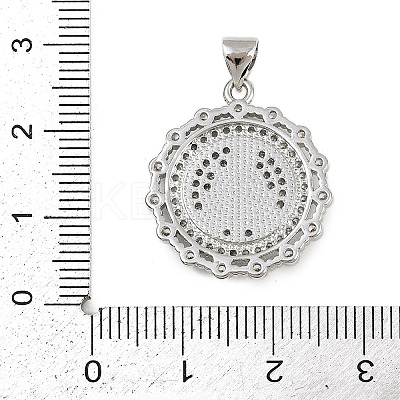 Brass Micro Pave Cubic Zirconia Pendants KK-P323-11H-P01-1