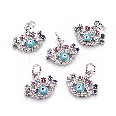 Brass Micro Pave Cubic Zirconia Charms LS-ZIRC-L070-47P-1