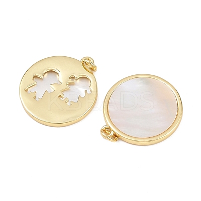 Natural Shell Pendants KK-L251-36G-1