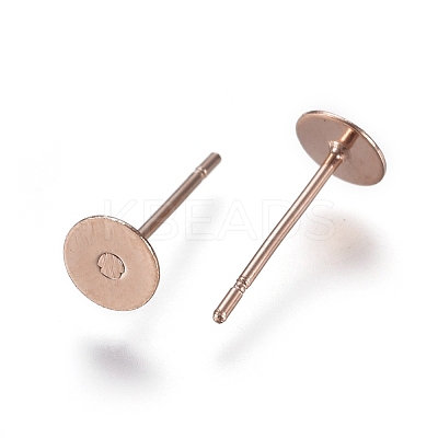 304 Stainless Steel Stud Earring Findings STAS-E484-67A-RG-1