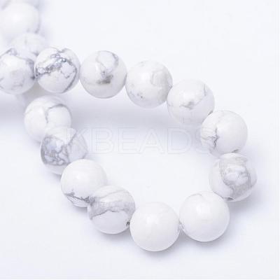 Round Natural Howlite Bead Strands G-R345-10mm-18-1