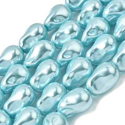 Electroplate Opaque Glass Imitation Pearl Beads Strands EGLA-K063-01F-1