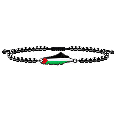 Palestine Map 304 Stainless Steel Enamel Link Bracelets FS-WGEA228-07-1