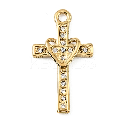 304 Stainless Steel Rhinestone Pendants STAS-P430-01C-G01-1