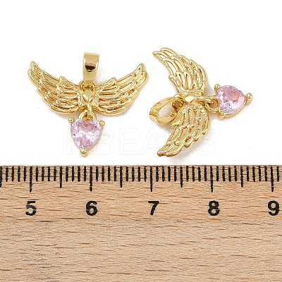 Brass Micro Pave Cubic Zirconia Pendants KK-F908-02G-02-1