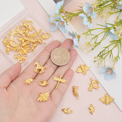 30Pcs 6 Styles Alloy Pendants FIND-CA0007-27-1