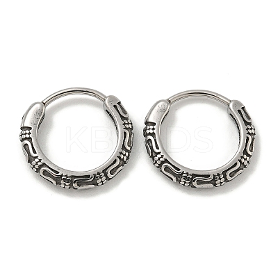 316 Surgical Stainless Steel Hoop Earrings EJEW-D096-19A-AS-1