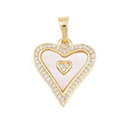 Valentine's Day Brass Micro Pave Clear Cubic Zirconia Pendants KK-H273-39G-01-1
