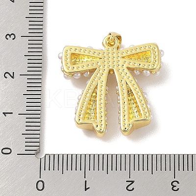 Rack Plating Brass ABS Pearl Pendants LS-KK-S380-05G-1