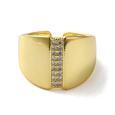 Brass with Cubic Zirconia Rings RJEW-B057-18G-1