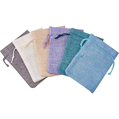 30Pack 6 Color Burlap Bags with Drawstring Gift Bags Jewelry Pouch for Wedding Party and DIY Craft ABAG-BC0001-01-1
