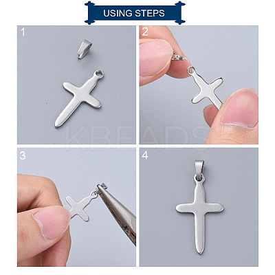 Tarnish Resistant 201 Stainless Steel Snap on Bails LS-STAS-F117-16P-6x12-1