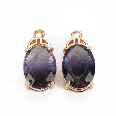 Rack Plating Brass Micro Pave Clear Cubic Zirconia Pendants KK-T060-62-RS-1