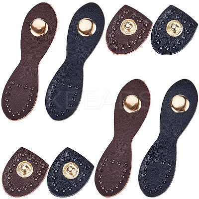 4 Sets 2 Colors PU Imitation Leather Sew on Bag Snap Buckle FIND-GF0005-45-1