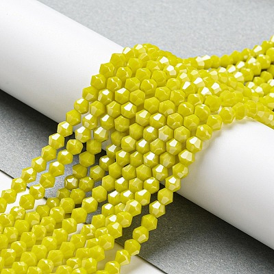 Opaque Solid Color Electroplate Glass Beads Strands EGLA-A039-P4mm-A05-1
