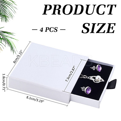 Cardboard Jewelry Set Drawer Boxes CON-WH0099-76C-1