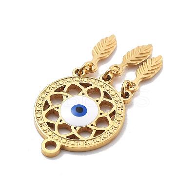 304 Stainless Steel Enamel Pendants RESI-R155-014G-1