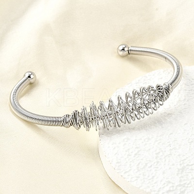 304 Stainless Steel Open Cuff Bangles BJEW-M113-03P-1