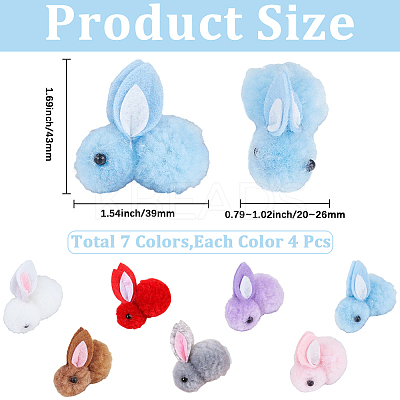 28Pcs 7 Colors Wool Felt Ball AJEW-SC0031-37C-1
