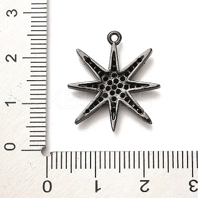 Rack Plating Brass Micro Pave Clear Cubic Zirconia Pendants KK-L210-011EB-1