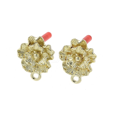 Rack Plating Golden Alloy Stud Earring Findings EJEW-B036-01G-09-1