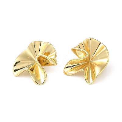 Rack Plating Brass Flower Stud Earrings for Women EJEW-Z019-16G-1