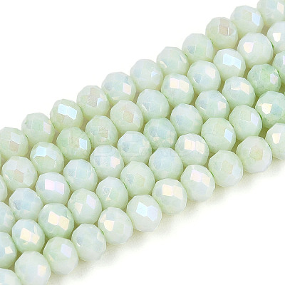 Anti-Tarnish Electroplate Rondelle Glass Beads Strands EGLA-T021-4mm-17-06-1