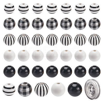 DIY Round Wooden Beads Bracelets Jewelry Making Kits DIY-SP0001-45A-1