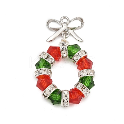 Christmas Theme Glass Pendants PALLOY-TA00163-1