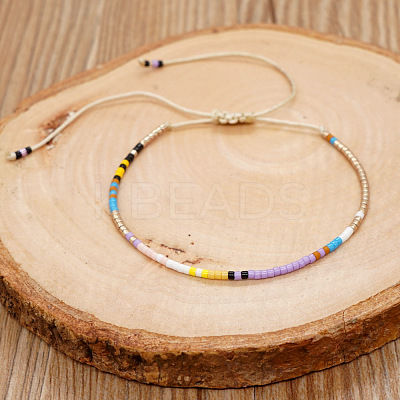 Bohemian Style Glass Seed Beads Braided Beads Bracelets for Women MZ6690-5-1