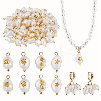 40Pcs 4 Styles Natural Keshi Pearl Pendants FIND-SZ0006-09-1