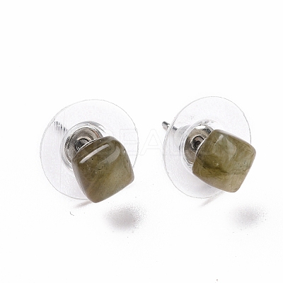 Gemstone Ear Studs EJEW-K091-01P-1