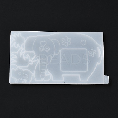DIY Elephant Photo Frame & Grass Decoration Silicone Molds DIY-I099-56-1