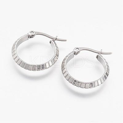 304 Stainless Steel Hoop Earrings EJEW-N0039-17-1