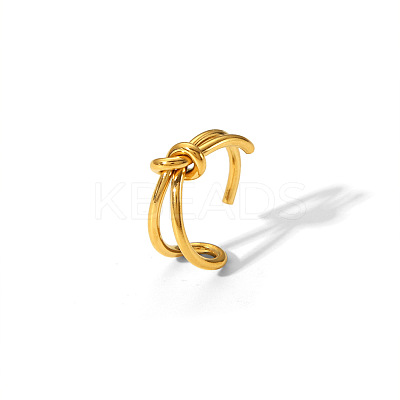 Minimalist 304 Stainless Steel Knot Open Cuff Rings EO4616-1-1
