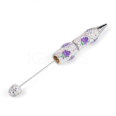 Resin & Polymer Clay Pave Rhinestone Ball-Point Pen AJEW-T013-04B-1