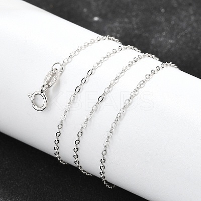 Anti-Tarnish Rhodium Plated Sterling Silver Necklaces X-STER-M034-32A-1