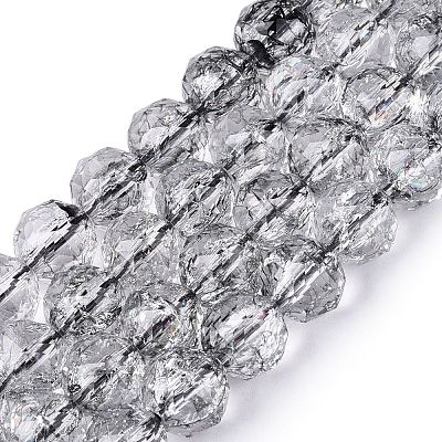 Crackle Transparent Glass Beads Strands GLAA-N063-10mm-02-1