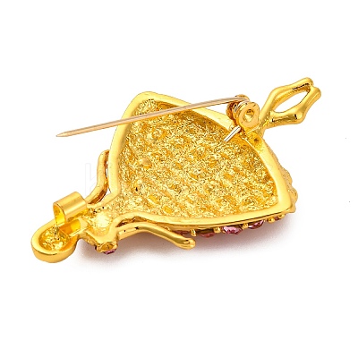 Dancing Girl Alloy Rose Rhinestone Brooch JEWB-Q045-04G-01-1
