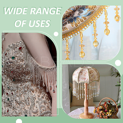1 Yard Glass Beaded Tassel Ribbon OCOR-BC0007-52A-1
