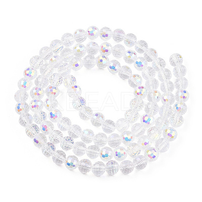 Transparent Electroplate Glass Beads Strands EGLA-TAC0006-05D-1
