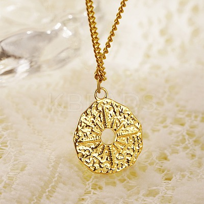 304 Stainless Steel Donut with Star Pendant Necklaces for Women VX1933-1-1