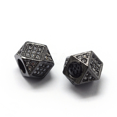 Rack Plating Brass Cubic Zirconia Beads LS-ZIRC-S029-02B-1