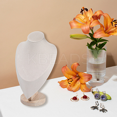Bust Shaped Beech Covered with Velvet Necklace Display Stands NDIS-WH20010-02C-1